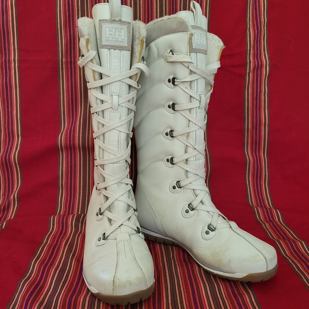 Helly Hansen White Winter Boots Women's Size 7.5 Tall Lace Up